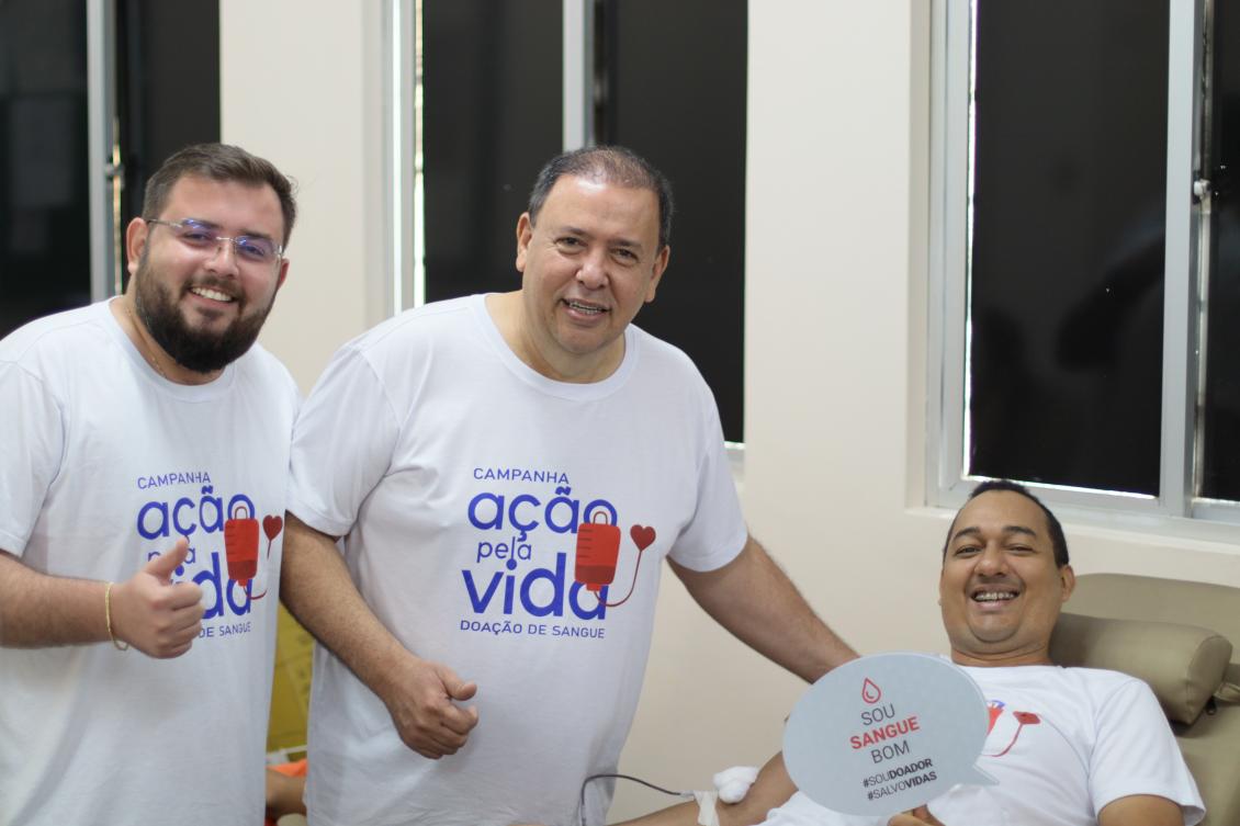 Gipão promoveu a campanha Ação pela Vida, em parceria com o vereador Matheus Mariano e o Hemocentro.