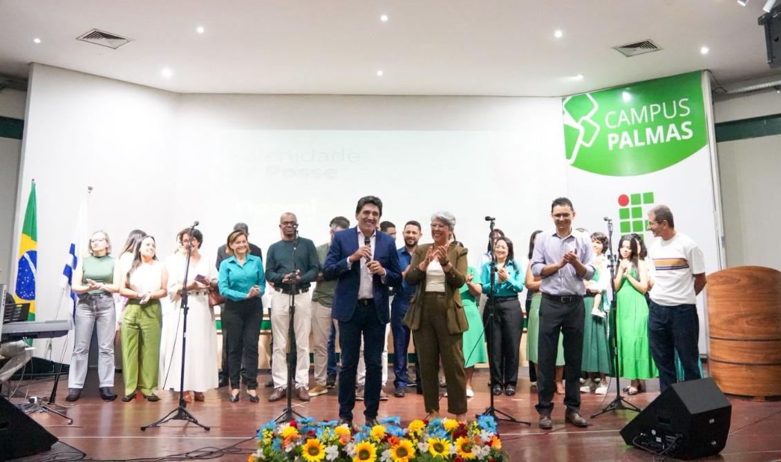 Júnior Geo participou da cerimônia de posse da diretora-geral do campus Palmas do IFTO.