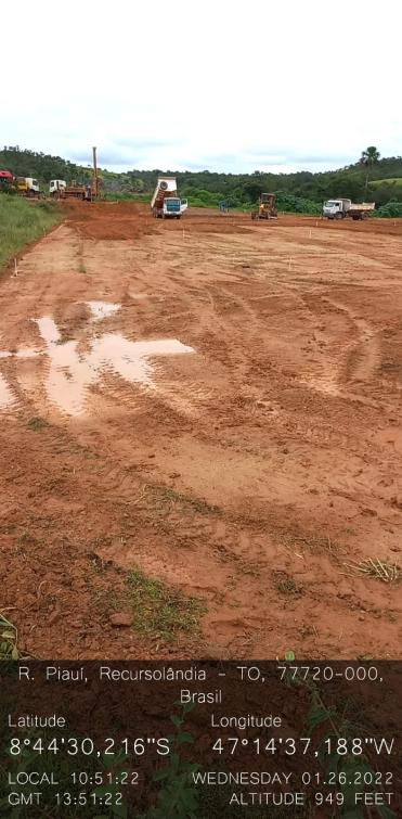 Obras do campo de futebol em Recusolândia-TO