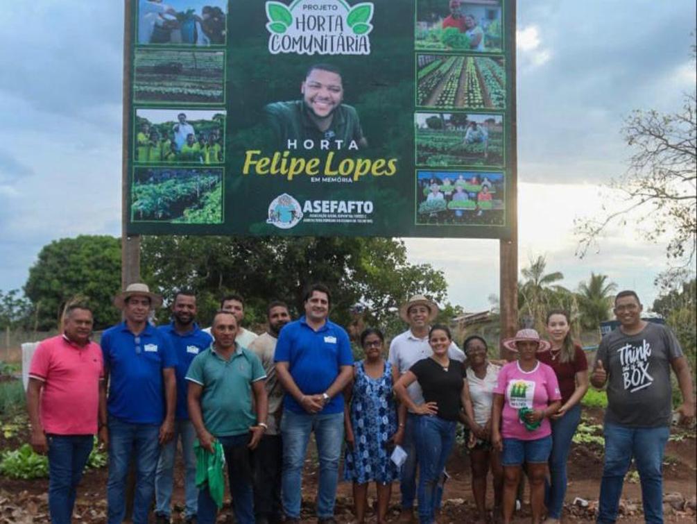 Eduardo Fortes inaugura ampliação de horta comunitária em São Valério e homenageia Felipe Lopes