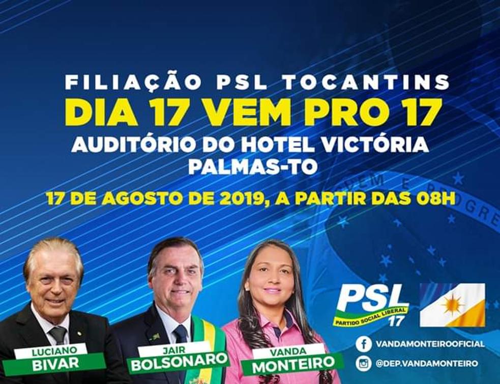 Vanda Monteiro convida eleitores para ato de filiação do PSL 