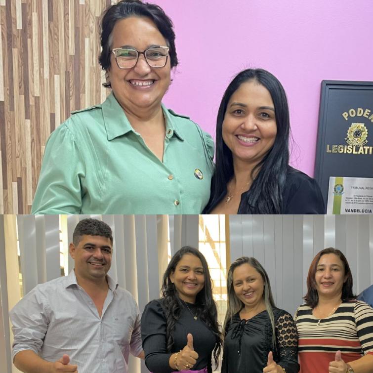 Deputada Vanda,  prefeita Nezita e vereadores Wilker,  Luciana e Suely. 