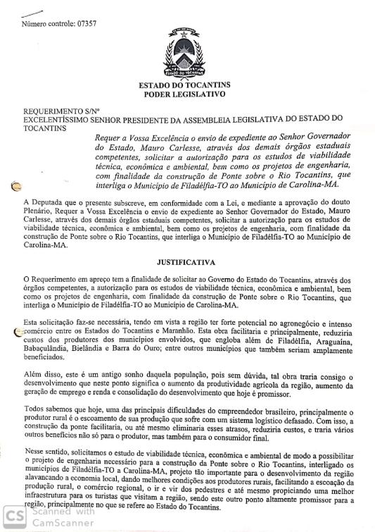 Requerimento que solicita obra foi apresentado em agosto deste ano Requerimento que solicita obra foi apresentado em agosto deste ano