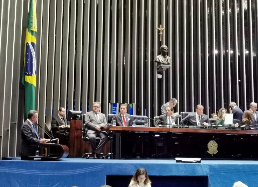 A sessão foi proposta pelo senador Eduardo Gomes (DEM), que a presidiu.