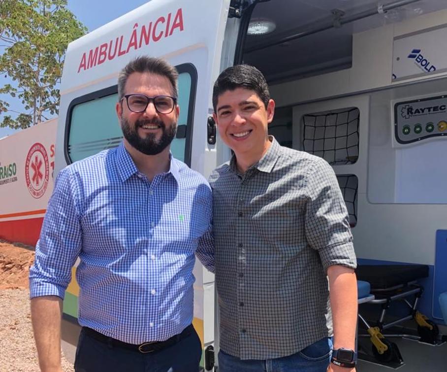 Deputado Mantoan com o prefeito Celso Morais na inauguração da nova sede doSAMU