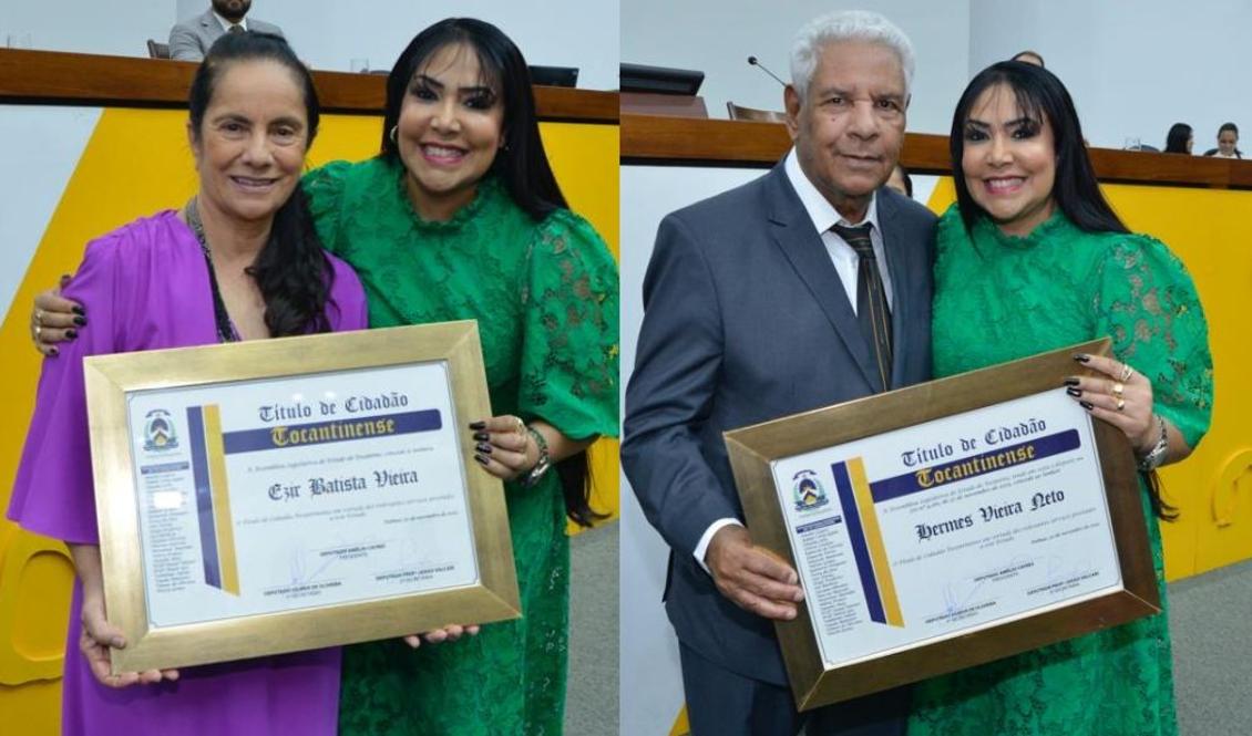 Janad Valcari e casa homenageado durante a Sessão Solene na Aleto