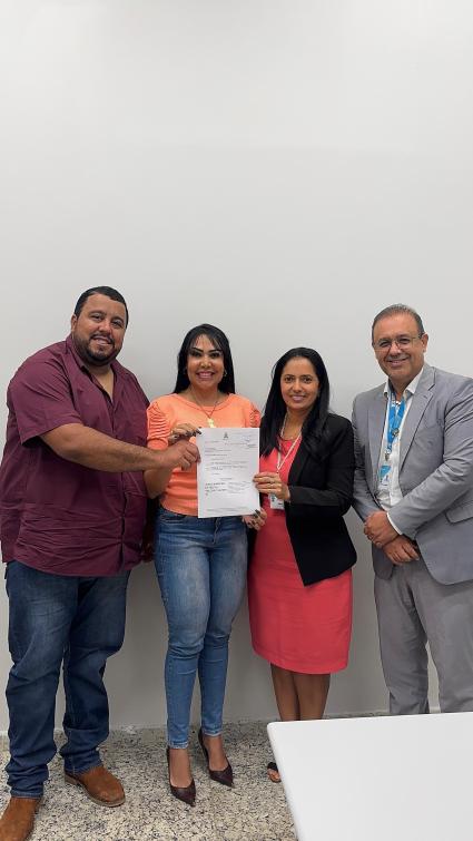 Deputada Janad com vereador Guilherme Pimentel e Superintendente da Caixa Delma Dias Santos